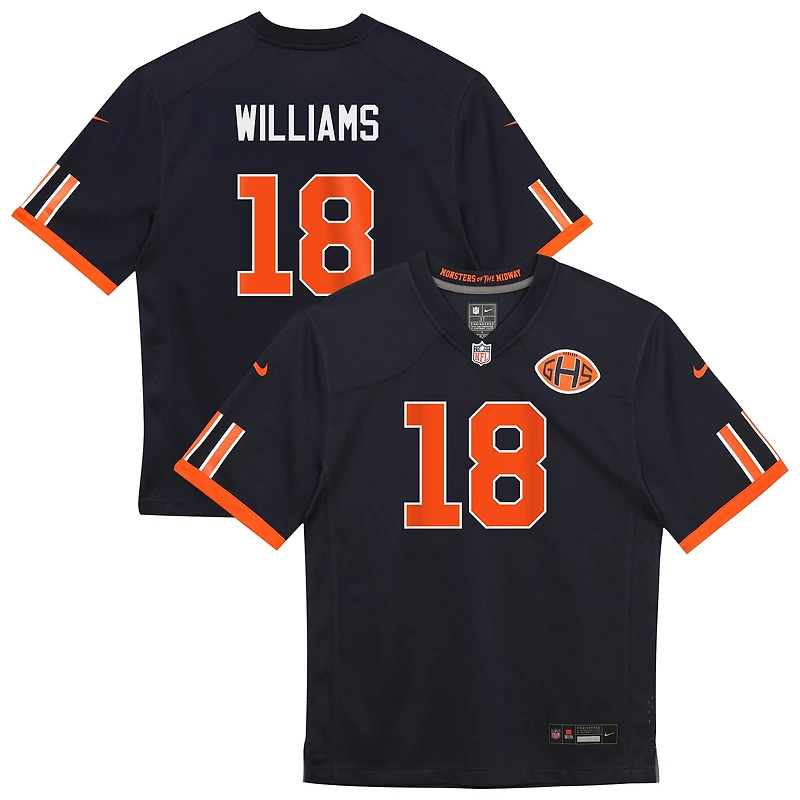 Maillot de match Nike Caleb Williams bleu marine Chicago Bears Collection 2026 pour enfants d'âge préscolaire