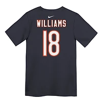 T-shirt Nike pour enfant d'âge préscolaire avec nom et numéro de joueur des Chicago Bears, bleu marine, Caleb Williams
