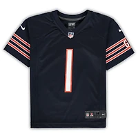 Maillot de match Nike Justin Fields des Chicago Bears, bleu marine, pour enfants d'âge préscolaire