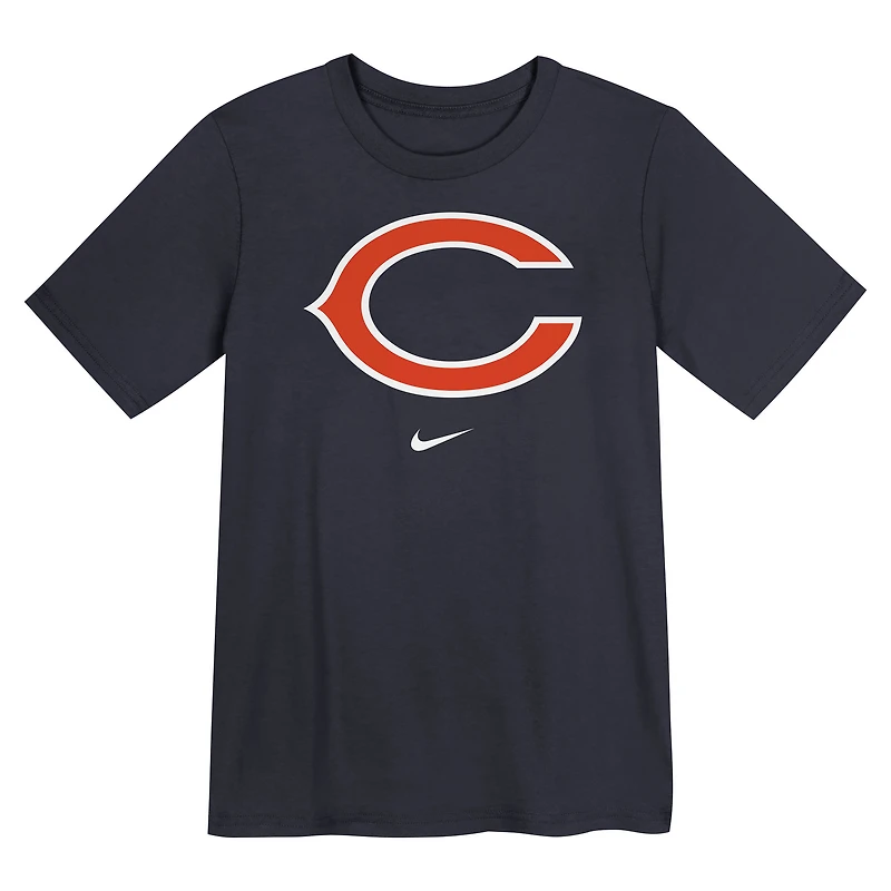 T-shirt Nike bleu marine avec logo Legend Performance des Chicago Bears pour enfant d'âge préscolaire