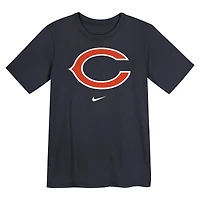 T-shirt Nike bleu marine avec logo Legend Performance des Chicago Bears pour enfant d'âge préscolaire