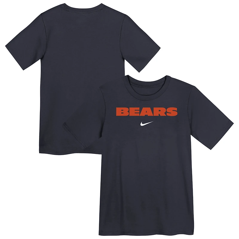 Preschool Nike Navy Chicago Bears Wordmark T-Shirt