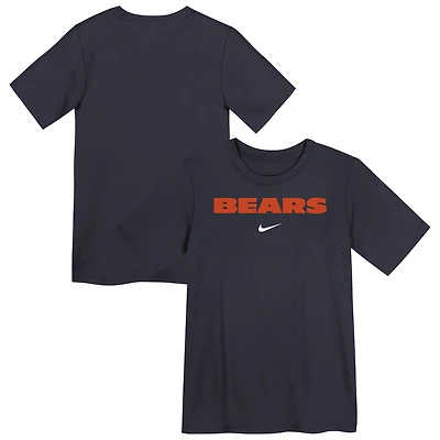 T-shirt Nike bleu marine avec logo Chicago Bears pour enfant d'âge préscolaire