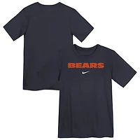 T-shirt Nike bleu marine avec logo Chicago Bears pour enfant d'âge préscolaire