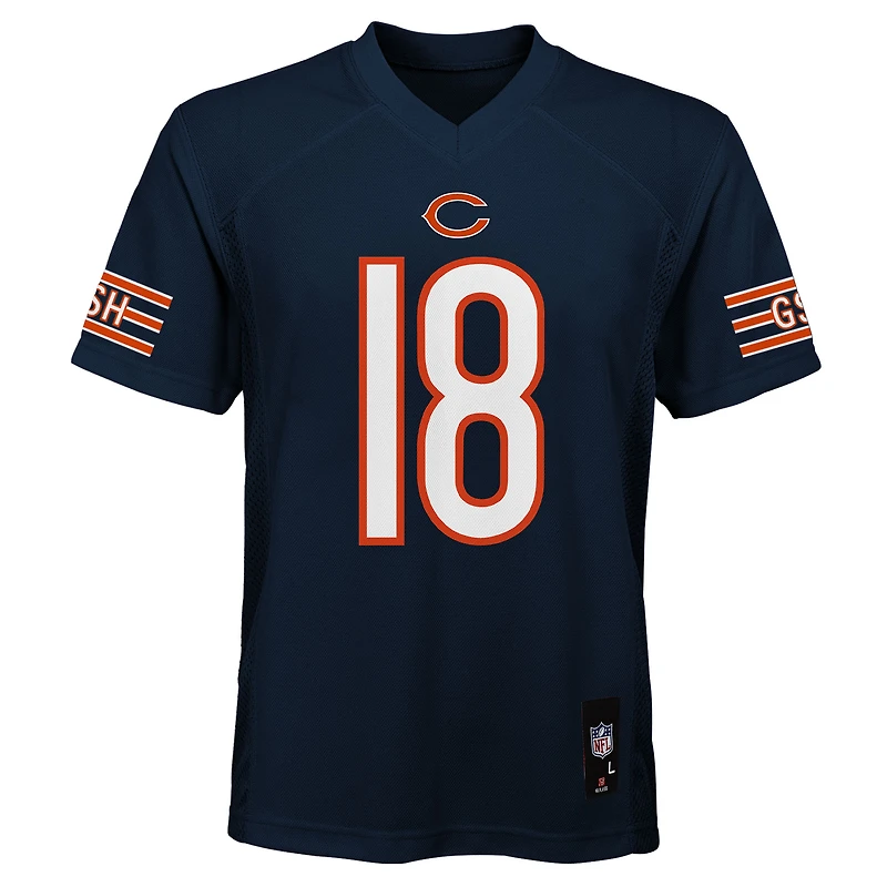Maillot réplique bleu marine des Chicago Bears de Caleb Williams pour enfants d'âge préscolaire
