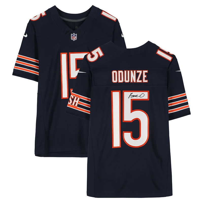 Rome Odunze Chicago Bears Autographed Navy Nike Vapor F.U.S.E. Limited Jersey