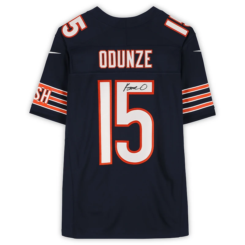 Rome Odunze Chicago Bears Autographed Navy Nike Vapor F.U.S.E. Limited Jersey