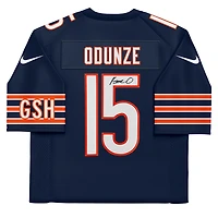 Maillot Nike Vapor F.U.S.E. bleu marine en édition limitée, autographié par Rome Odunze des Chicago Bears