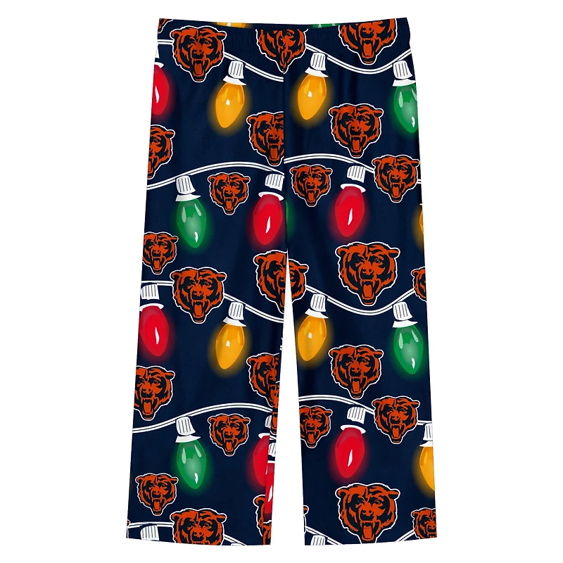 Toddler Chicago Bears Two-Piece Garland Holiday Long Sleeve Pajama Set
