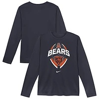 Toddler Nike  Navy Chicago Bears Primetime Legend Icon Long Sleeve Performance T-Shirt