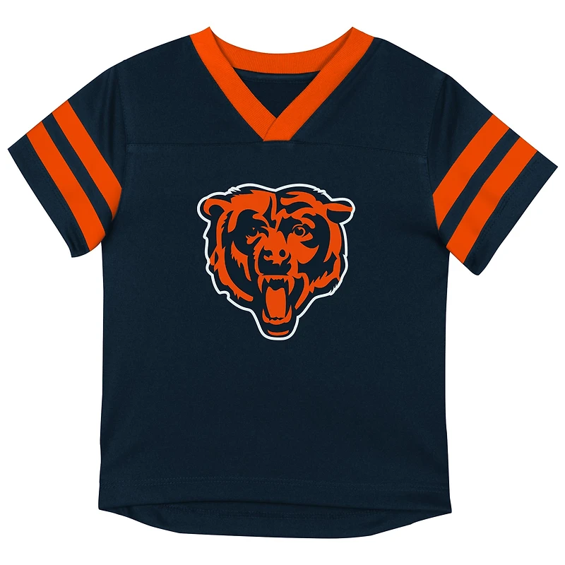 Ensemble t-shirt et pantalon à col en V bleu marine/orange Chicago Bears Red Zone pour tout-petits