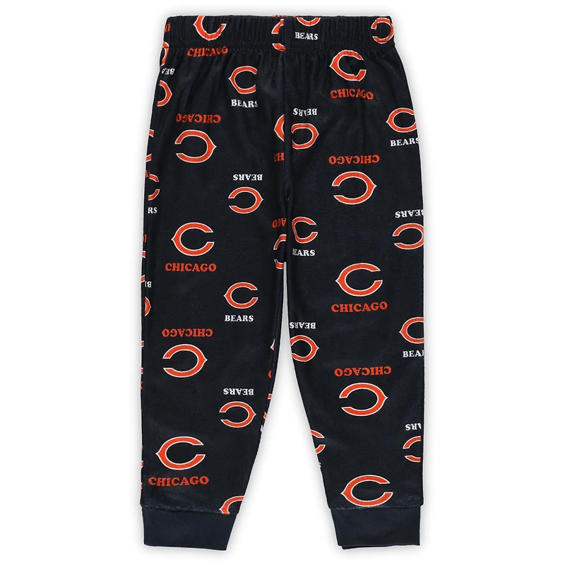Ensemble de nuit pour tout-petit Outerstuff bleu marine avec t-shirt à manches longues et pantalon imprimé Chicago Bears