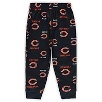 Ensemble de nuit pour tout-petit Outerstuff bleu marine avec t-shirt à manches longues et pantalon imprimé Chicago Bears