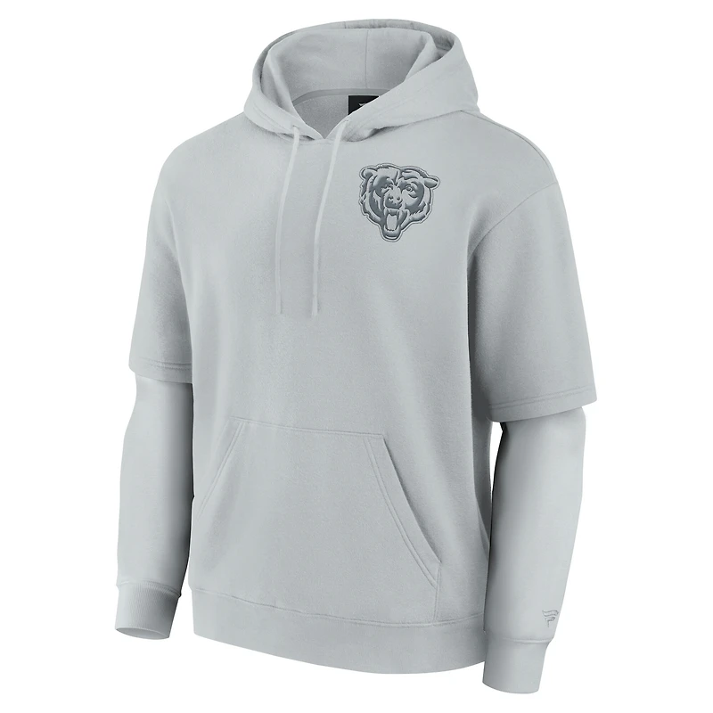 Unisex Fanatics  Gray Chicago Bears Sleek Elements Pullover Hoodie