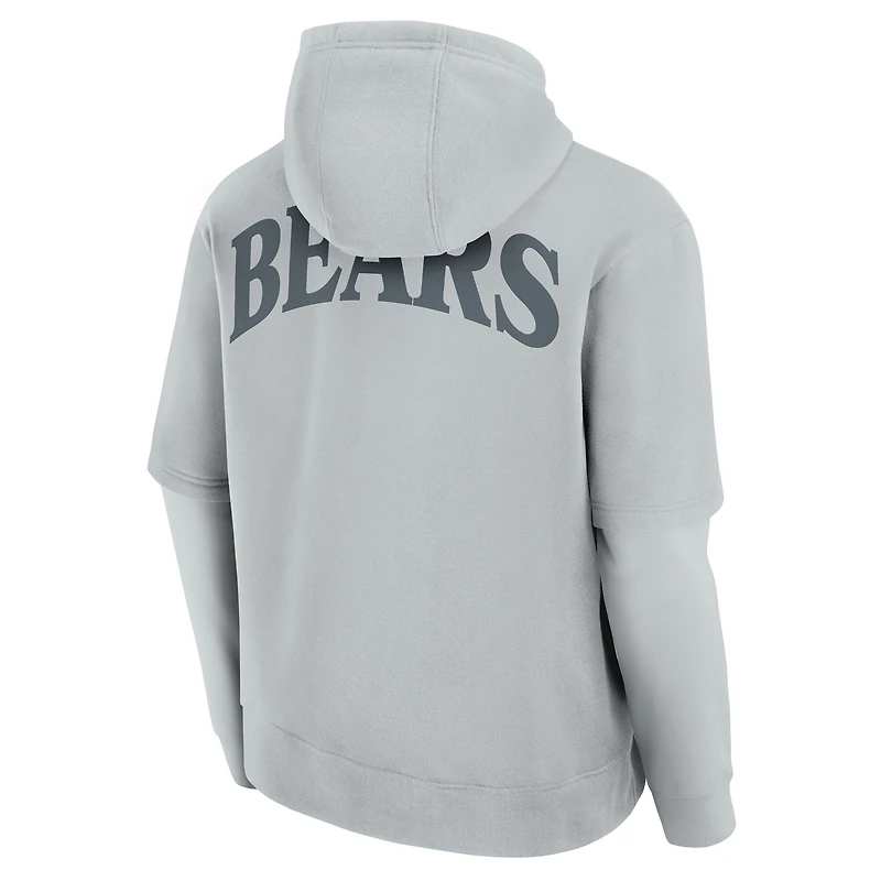 Unisex Fanatics  Gray Chicago Bears Sleek Elements Pullover Hoodie