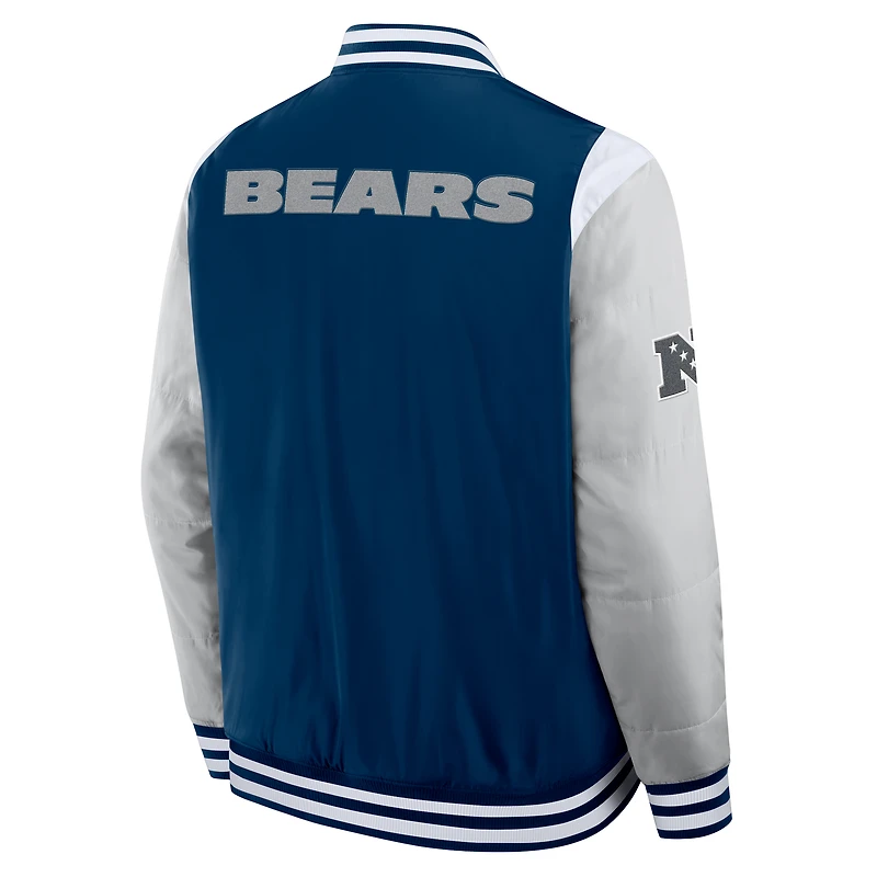 Veste unisexe Fanatics bleu marine Chicago Bears Elements Elite à boutons-pression