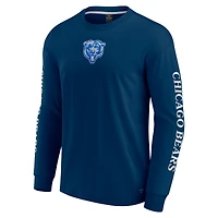 T-shirt unisexe à manches longues Fanatics bleu marine Chicago Bears Elements Strive