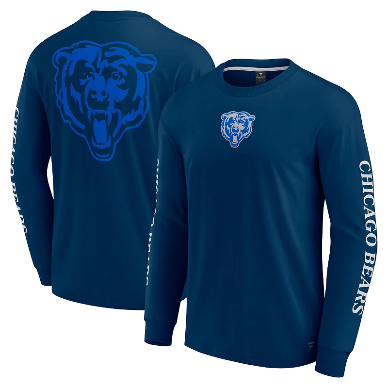 T-shirt unisexe à manches longues Fanatics bleu marine Chicago Bears Elements Strive