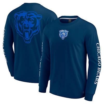 T-shirt unisexe à manches longues Fanatics bleu marine Chicago Bears Elements Strive