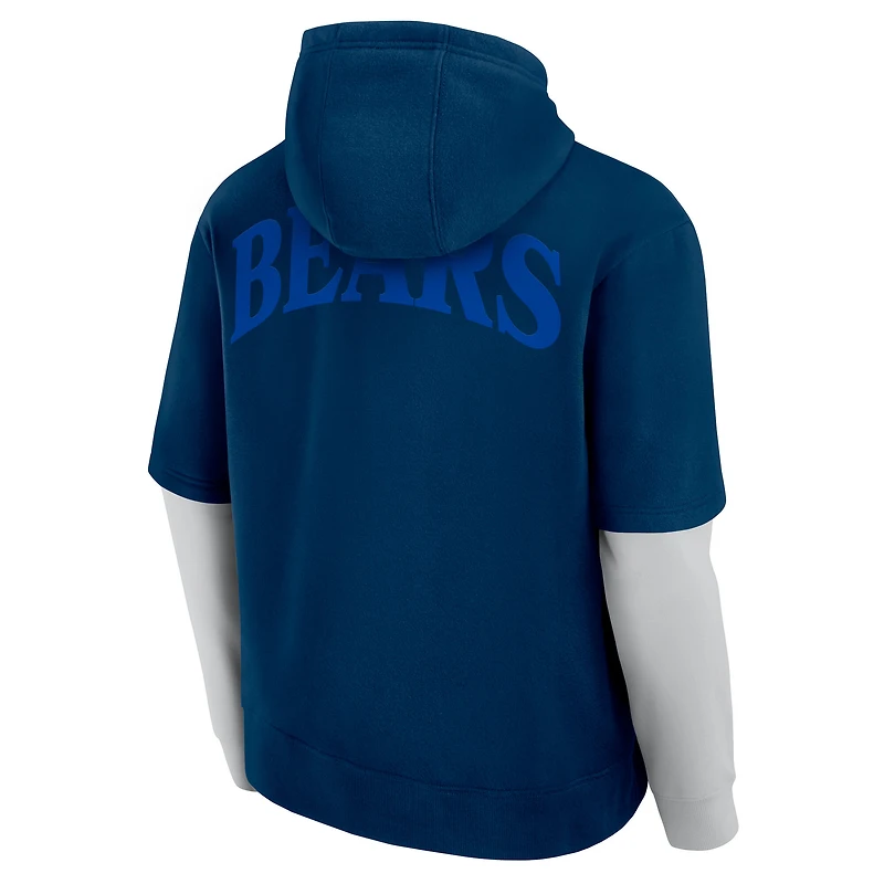 Unisex Fanatics Navy Chicago Bears Sleek Elements Pullover Hoodie