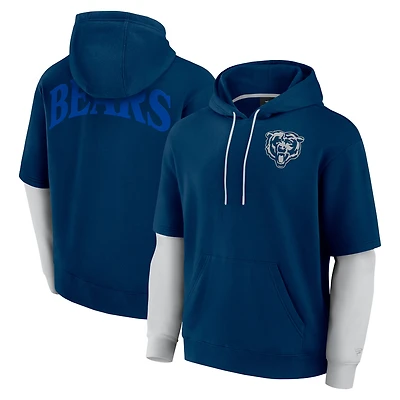 Unisex Fanatics Navy Chicago Bears Sleek Elements Pullover Hoodie