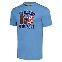 Unisex Homage Light Blue Chicago Bears Holiday Tri-Blend T-Shirt