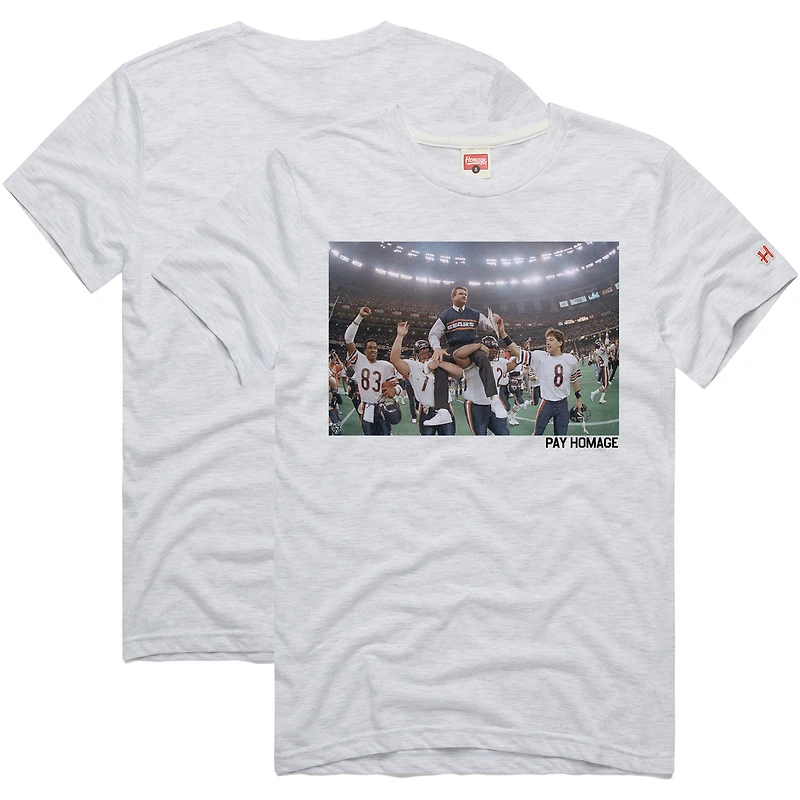 Unisex Homage Mike Ditka Ash Chicago Bears Pay Tri-Blend T-Shirt