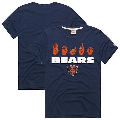 Unisex Homage  Navy Chicago Bears NFL ASL Collection by Love Sign Tri-Blend T-Shirt