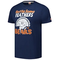 Unisex Homage  Navy Chicago Bears Ruffle Some Feathers Tri-Blend T-Shirt