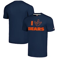 Hommage unisexe marine Chicago Bears La collection NFL ASL par Love Sign T-shirt triple mélange