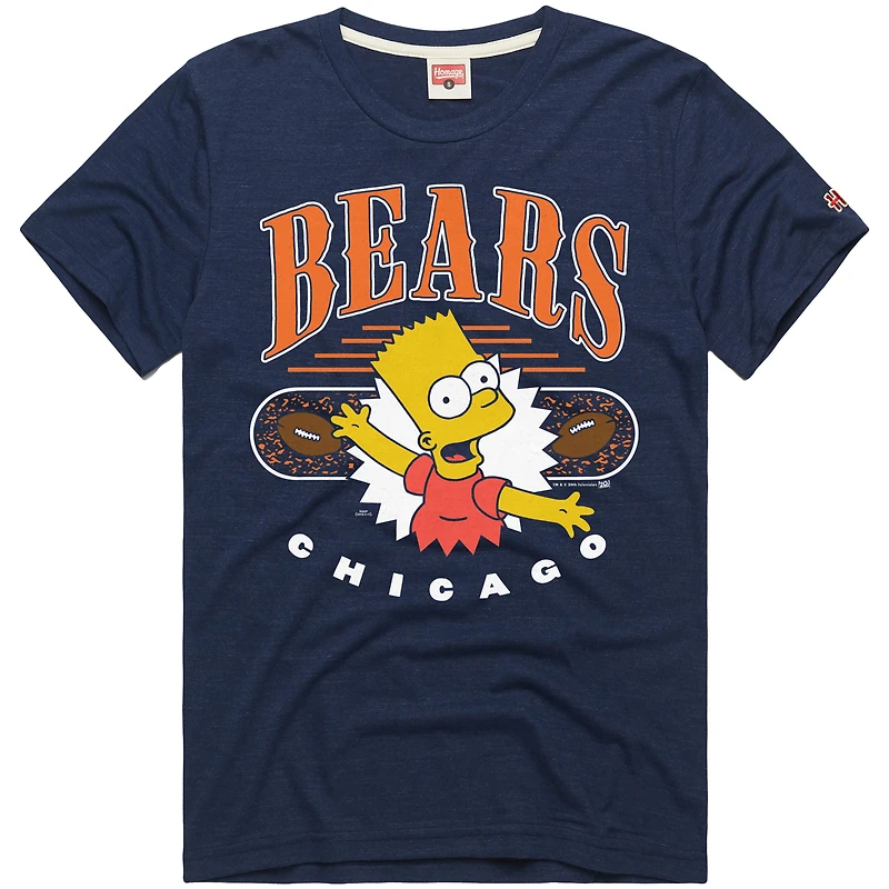 T-shirt unisexe bleu marine Hommage x Les Simpsons Chicago Bears