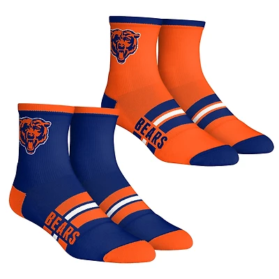 Unisex Rock Em Socks  Chicago Bears 2-Pack Multi Stripe Quarter Set