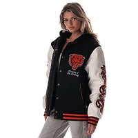 Veste universitaire à capuche unisexe The Wild Collective noire des Chicago Bears