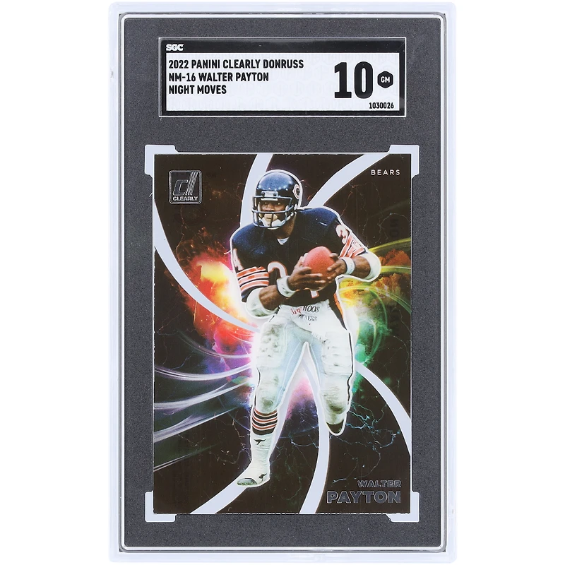 Walter Payton Chicago Bears 2022 Panini Clearly Donruss Night Moves Case Hit #NM-16 SGC Authenticated 10 Card