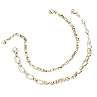 WEAR by Erin Andrews x Baublebar Gold Chicago Bears Linear Bracelet Set