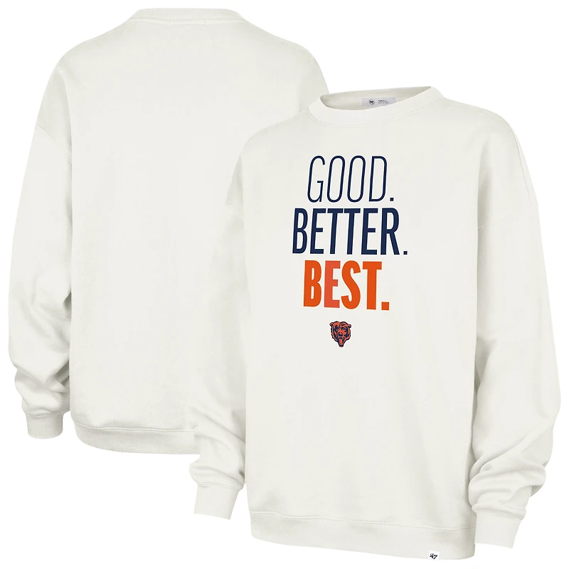 Sweat-shirt oversize pour femme, couleur crème, avec l'inscription « 47 Chicago Bears Good. Better. Best. »