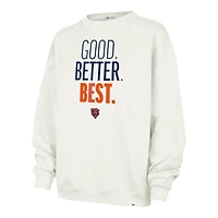 Sweat-shirt oversize pour femme, couleur crème, avec l'inscription « 47 Chicago Bears Good. Better. Best. »