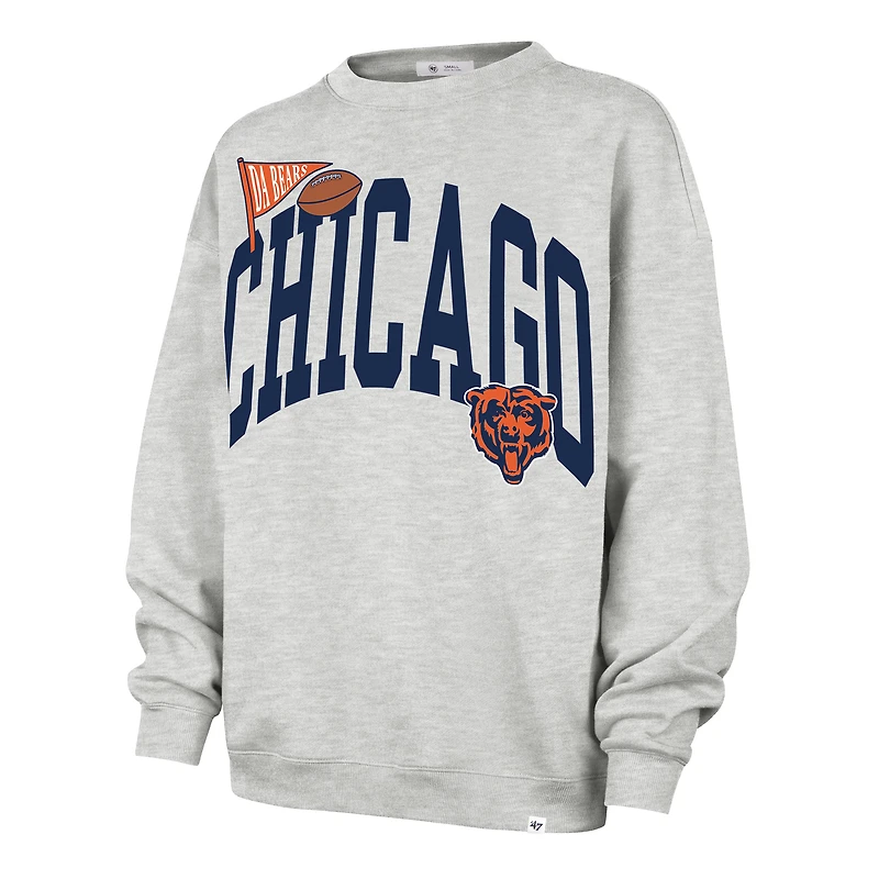 Women's '47  Gray Chicago Bears Arched Icon Oversized Sweatshirt