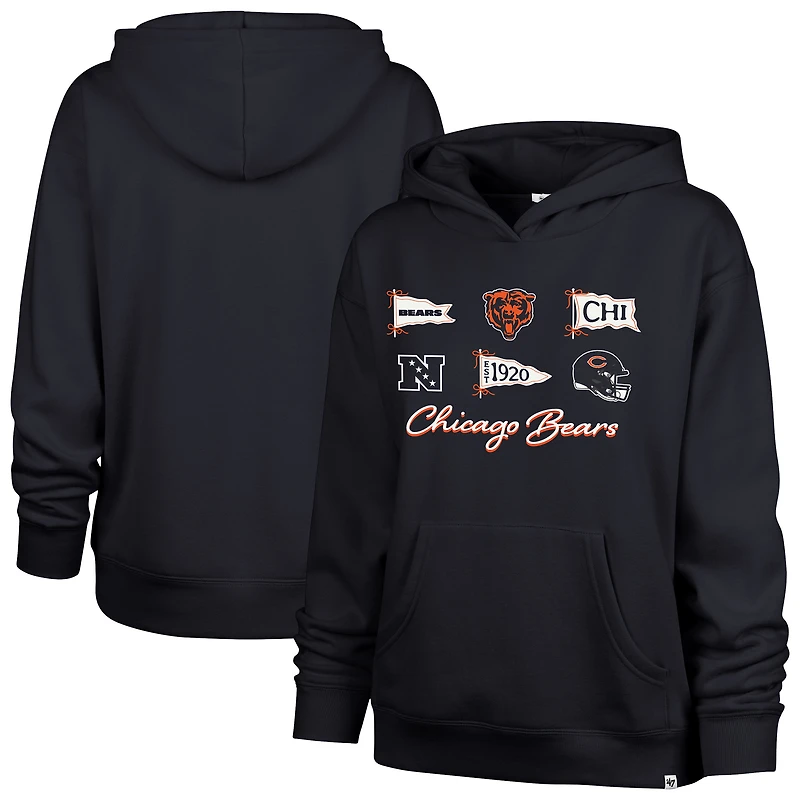 Women's '47 Navy Chicago Bears Bow & Banners Naomi Hoodie