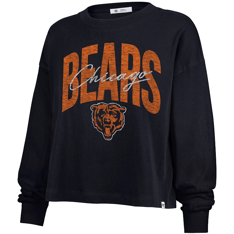 T-shirt court à manches longues « 47 » bleu marine Chicago Bears Muse Sydney pour femme