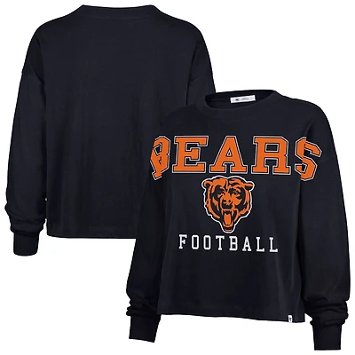 T-shirt surdimensionné à manches longues pour femme, bleu marine, Chicago Bears, Outreach City, 1947