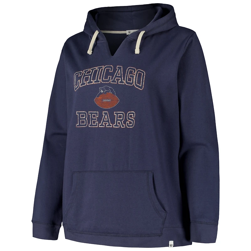 Women's '47  Navy Chicago Bears Plus Clarity Kennedy Pullover Hoodie