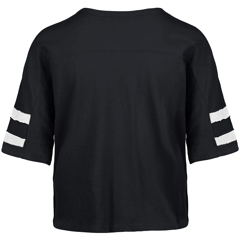 T-shirt court à col en V bleu marine « 47 » pour femme des Chicago Bears
