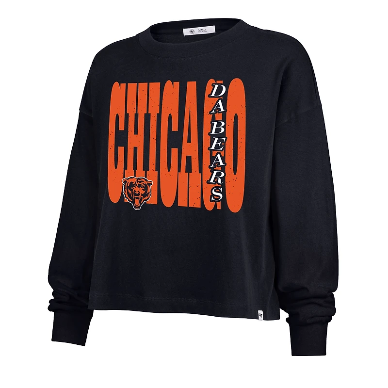 T-shirt à manches longues pour femmes Chicago Bears '47 Navy Stacked Sydney
