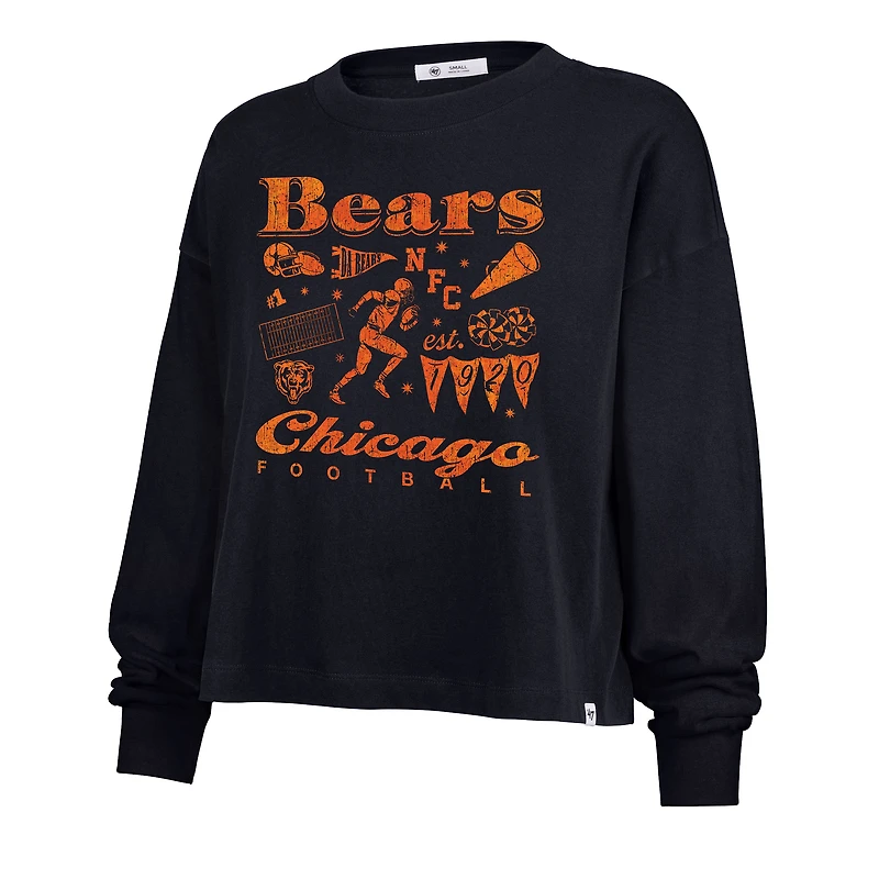 Women's '47 Navy Chicago Bears Team Collage Sydney Long Sleeve T-Shirt