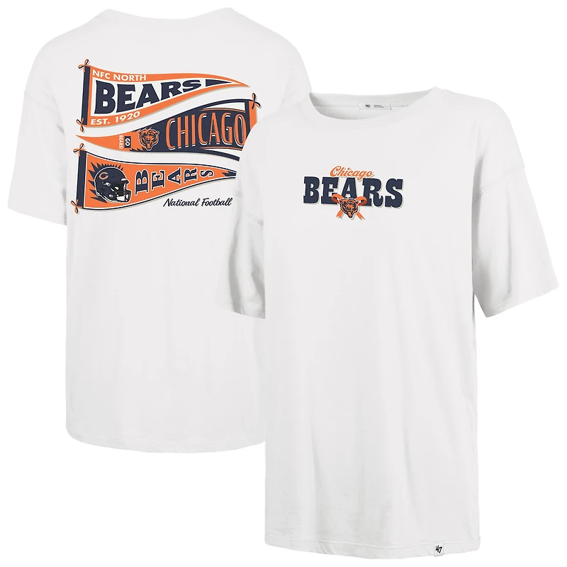 Women's '47 White Chicago Bears Bow & Banner Sadie T-Shirt