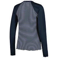 T-shirt Henley à manches longues gaufré Maverick des Chicago Bears pour femme, bleu marine Antigua