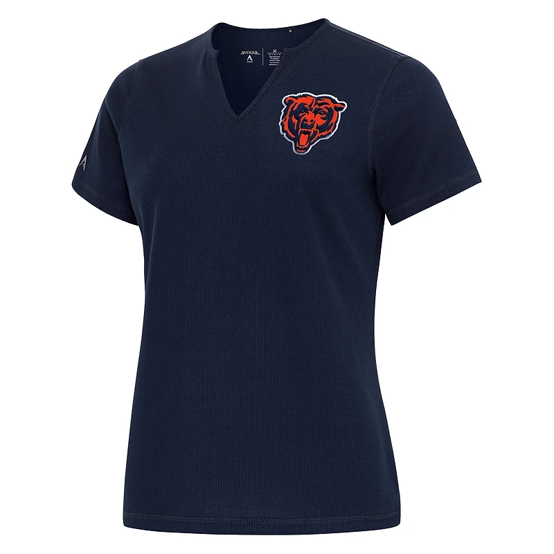 Haut côtelé Traveler bleu marine Antigua pour femme des Chicago Bears