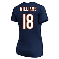 T-shirt à col rond avec nom et numéro Fair Catch pour femme Caleb Williams Navy Chicago Bears grande taille