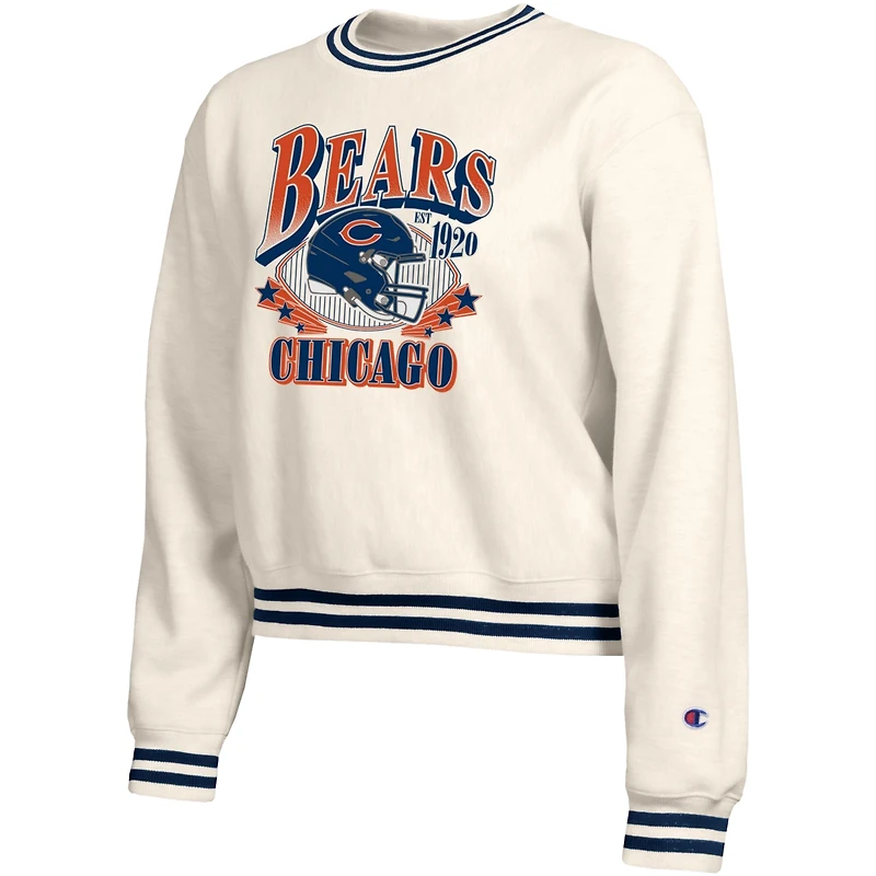 Women's Champion  Cream Chicago Bears Reverse Weave Fleece Sweatshirt